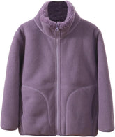 LittleSpring Neutral Boys Girls Fleece Zip Up Jackets with Sherpa Lined