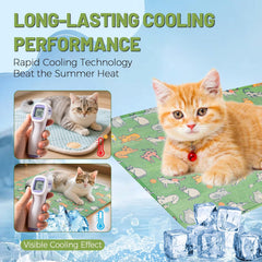 Summer Cooling Mat & Sleeping Pad, Reusable Ice Silk Dog Bed Blanket, Indoor/Outdoor Cold Pads for Dogs, Cat Cooling Mat for Summer Heat Relief(Medium, 23.6" x 17.7")