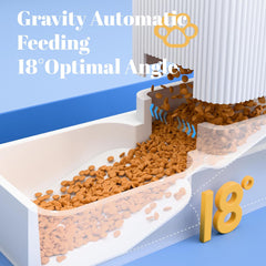 Automatic Cat Feeder and Water Dispenser 2Pcs, Dog Gravity Food Feeder and Water Bowl for Small Medium Pets Puppy Kitten, 3.5L/118.36oz Large Capacity, Easy to Clean (Orange)