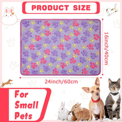 Panelee 8 Pieces Puppy Blanket Dog Blanket Fleece for Medium Small Dogs Soft Flannel Throw Pet Pad Paw Print Sleep Mat Bed Cover for Cats Pets Cage
