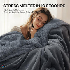 Luciphia Waterproof Blanket for Large Dogs Liquid Proof Furniture Protector Washable Pet Reversible Bed Cover for Couch Soft Sherpa Fleece Cat Blanket for Small Medium Grey Medium(57" x 40")