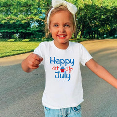 Summer Toddler Boys Girls Short Sleeve Independence Day Letter Prints T Shirt Tops 2PCS Boys T Shirts 16 18