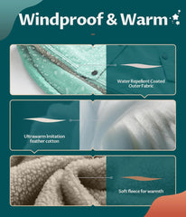 CREATMO US Girl's Long Winter Warm Parka Sherpa Trimmed Collar Puffer Ski Jacket Coat