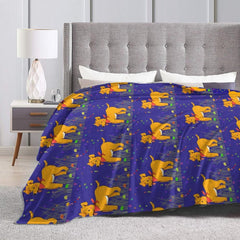 Spitting Tongue Cartoon Dog 40"x30" Ultra Soft Micro Fleece Blanket - Easy Care and Durable Suitable for Bed, Sofa, Camping