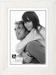 Malden Real Glass Wide Wood Molding Picture Frame, 4" x 6", Rustic Rough Black