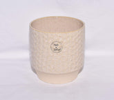 New 5.25" Dimpled Beige with Brown Flecks Hand Made Planter Plant Pot