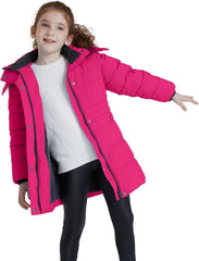 ZSHOW Girls' Winter Coat Long Hooded Parka Soft Fleece Puffer Jacket with Removable Hood