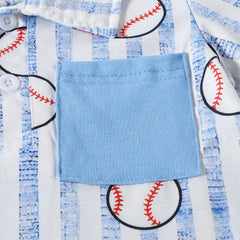 Toddler Boys Short Sleeve Cartoon Baseball Prints Gentleman T Shirt Tops Youth Long Sleeve Shirts