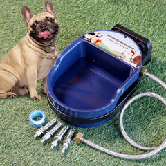 Automatic Dog Water Bowl Dispenser Wall Mounted and Freestanding, 2L Automatic Dog Water Feeder with Hose for Outdoor and Indoor Use, Pet Waterer for Dogs and Cats Bird Chicken