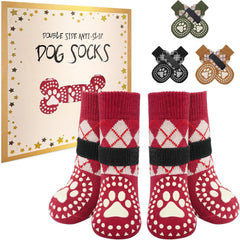 BEAUTYZOO Dog Socks for Hot/Cold Pavement to Prevent Licking Paws,Anti Slip Grippy Dog Boots&Paw Protectors for Hardwood Floors,Traction Control Shoes Booties for Puppy Small Medium Large Senior Dogs