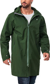Little Donkey Andy Men's Waterproof Rain Jacket Outdoor Lightweight Mountain Windbreaker Long Coat for Hiking Golf Travel