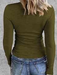 Zeagoo Womens Long Sleeve Stretch Crewneck Ribbed T-Shirt Slim Fit Casual Basic Tops S-XXL