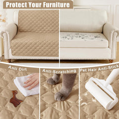 Smiry Waterproof Dog Bed Cover Blanket, Soft Reversible Pet Blanket, Washable Leakproof Cats Dogs Couch Cover for Sofa, Couch, Furniture (30x70 Inch, Camel/Beige)