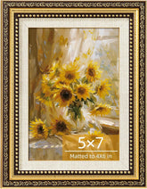 5x7 Vintage Gold 1 Pack Picture Frame, Ornate Vintage Picture Frames for Wall or Tabletop Display, Gold 5x7 Antique Photo Frame for Wall Home Decor