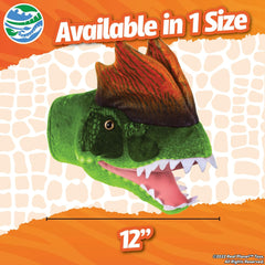 12" Dilophosaurus Hand Puppet - Dinosaur Stuffed Animal Puppets Toys for Kids, Soft Play Dino Plush Puppets, Toddlers Toy Puppet, (Green 12")