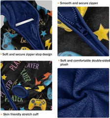 CHIFIGNO Colorful Game Controllers Kids Warm up Jacket Fleece Jacket for Fall Winter 3T