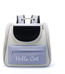 Pet Cute Foldable Capsule Backpack for Small, Medium Cats, Puppies, Dogs, Transparent, Breathable, Heat Resistant Carry Bag for Travel, Hiking, Camping (Blue)