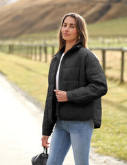 Bianstore Women's Oversized Splice Quilted Lightweight Puffer Jacket Casual Padded Coat