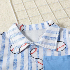 KAGAYD Toddler Boys Baseball Prints T Shirt Short Sleeve Tops Boys Shirts Game Day Casual Tops