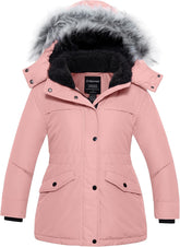 wantdo Girl's Winter Coat Waterproof Puffer Jacket Warm Hooded Parka