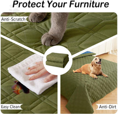 hyha Waterproof Dog Bed Blanket, Soft Pet Blankets, Waterproof Couch Cover for Dogs, Reversible Sofa Covers Washable for Furniture (30x70 Inch, Navy Blue/Blue)