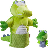 HABA Crocodile & Baby Finger Puppet Set - Hand Puppets for Kids - Toddler Pretend Play and Puppet Theater Toddler Activities and Learning Toys