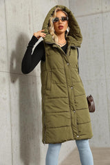 Inorin Womens Down Vest with Stand Collar Thick Hooded Sleeveless Long Coats Jacket