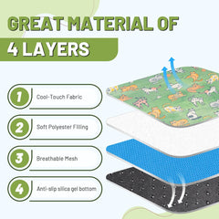 Summer Cooling Mat & Sleeping Pad, Reusable Ice Silk Dog Bed Blanket, Indoor/Outdoor Cold Pads for Dogs, Cat Cooling Mat for Summer Heat Relief(Medium, 23.6" x 17.7")