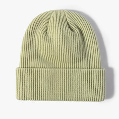 Ribbed Knit Beanie Warm Cuffed Winter Hat for Men and Women