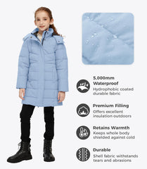 Wantdo Girl's Puffer jacket Warm Insulated Winter Coat Lightweight Water-Resistant Padded Parka with Hood