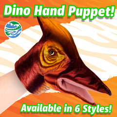 12" Pterodactyl Hand Puppet - Dinosaur Stuffed Animal Puppets Toys for Kids, Soft Plush Dino Puppet, Dinosaur Birthday Party Role Play, (Red 12")
