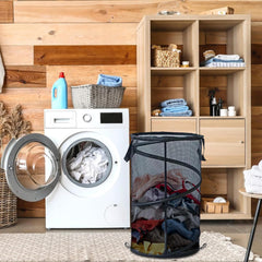 Collapsible Laundry Baskets,Laundry Basket,Laundry Hamper,Foldable Laundry Basket,Laundry Basket Collapsible,Dirty Clothes Hamper,Clothes Hamper,Mesh Laundry Basket (Black)
