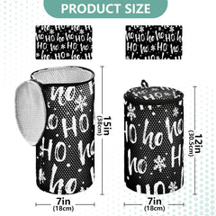 2 PCs(S + M Size) Mesh Cylinder Laundry Bags, Polyester Reusable Machine Washable Mesh Bags, Dirty Bag for Home Travel Print Abstract Gamepad On Black
