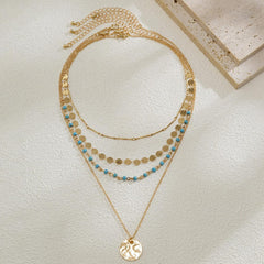 Western Jewelry Layered Necklace for Women Turquoise Boho Style Country Outfit Accessories