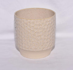 New 5.25" Dimpled Beige with Brown Flecks Hand Made Planter Plant Pot