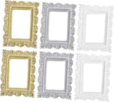 Vaguelly 6Pcs Mini Retro Picture Frames Resin Crafts for Phone Case Decor Vintage Style Miniature Frames for DIY Projects and Home Decoration