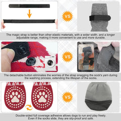 BEAUTYZOO Dog Socks for Hot/Cold Pavement to Prevent Licking Paws,Anti Slip Grippy Dog Boots&Paw Protectors for Hardwood Floors,Traction Control Shoes Booties for Puppy Small Medium Large Senior Dogs