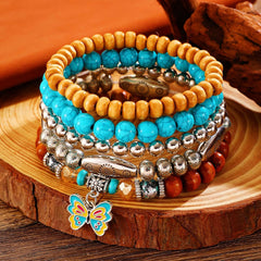 Western Boho Turquoise Beaded Bracelets for Women Trendy Jewelry 2025