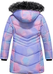 Pursky Girls' Warm Winter Coat Long Parka Fleece Lined Waterproof Puffer Jacket With Removable Hood