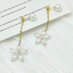 Pearl Earrings for Women Trendy Gold Baroque Pearl Drop Earrings Long Tassel Dangle Wedding Jewelry Gifts