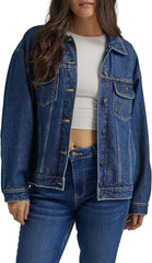 Wrangler Women's Relaxed Fit Girlfriend Denim Jacket
