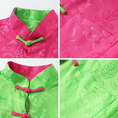 LittleSpring Boys Girls Reversible Tang Jacket Long Sleeve Chinese New Year Traditional Clothes