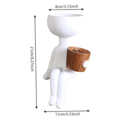 Face Planters Pots Resin Planters for Indoor Plants Small Succulent Pots Waterproof Resin Cactus Planter Modern Vases for Office Desk Shelf Decor 2