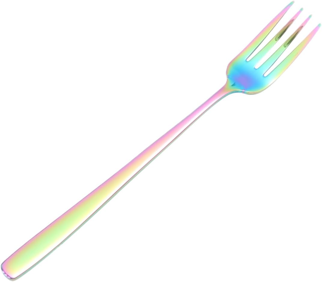 Wakauto Colorful Stainless Steel Dinner Forks 1-Piece Creative Tableware for Home Kitchen Dishwasher Safe for Western Food and Fruit Serving