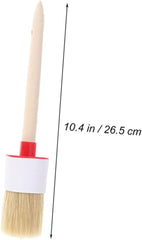 Round Bristle Chalk Oil Painting Brush Set 4 Pcs Wooden Handle for BBQ Art Boys and Girls Adults Random