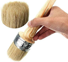 1PCS 1.5Inch / 40mm Diameter Round Wooden Bristles Wax Chalk Paint Brush with for Car Furniture Home Decor Painting Coating Cleaning Wash