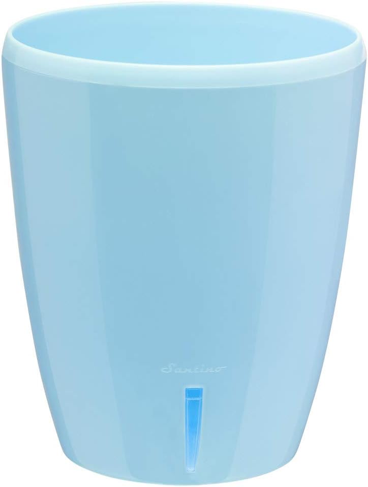 Santino ASTI 9.2 Inch Self Watering Planter Gold/Black for Indoor Plants - Premium Quality Modern Plastic Planter Pot w/Water Level Indicator for All House Herbs, African Violets and Dahlias