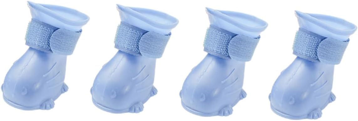 4Pcs Dog Rain Boots Non Slip Puppy Shoes for Dogs Comfortable and Durable Slip Rain Shoes for Outdoor Use Wet Conditions