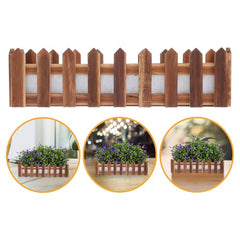 TOYANDONA Fence Shape Wooden Planter Box Outdoor Artificial Flower Planter Decorative Garden Pot for Patio and Balcony