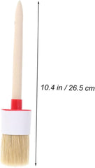 4pcs Round Bristle Oil Painting Brush BBQ Mop Brush Wooden Handle Food for Basting Fathers Day